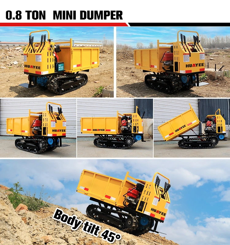 Hot Crawler Self Loading Mini Dumper Truck 4 X 4 Price Crawler Carrier Diesel Oil Palm Farm Mini Dumper 2 Ton Crawler Carrier