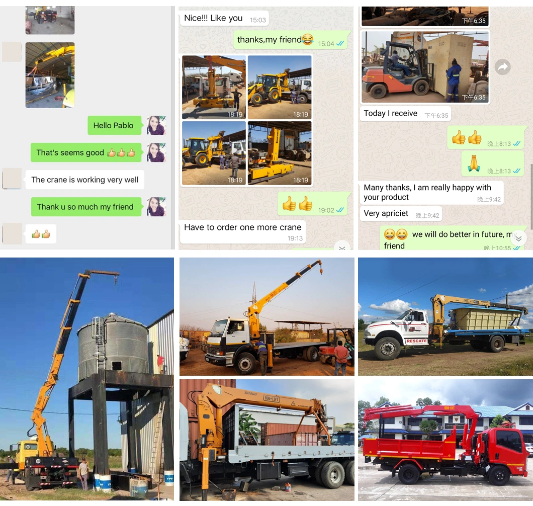 Bob-Lift Sq2za1 Lifting Truck Crane 2 Ton Small Mini Hydraulic Grua Lorry Mobile Knuckle Boom Crane